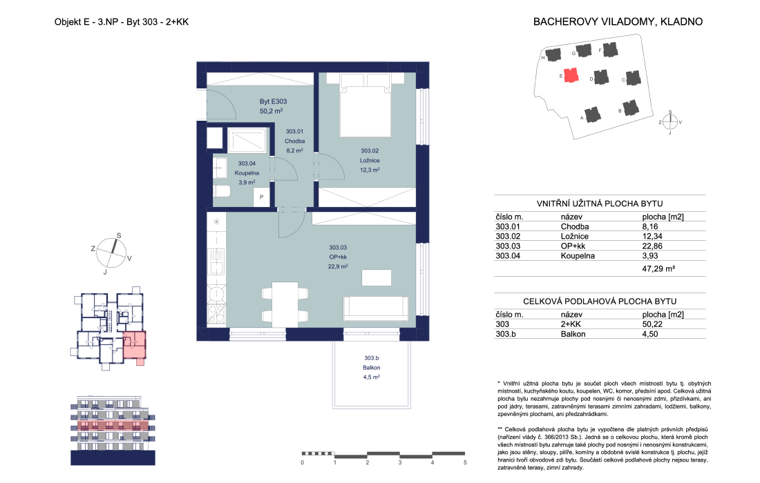 Byt E303 - Bacherovy Viladomy - 2+kk (50 m²)